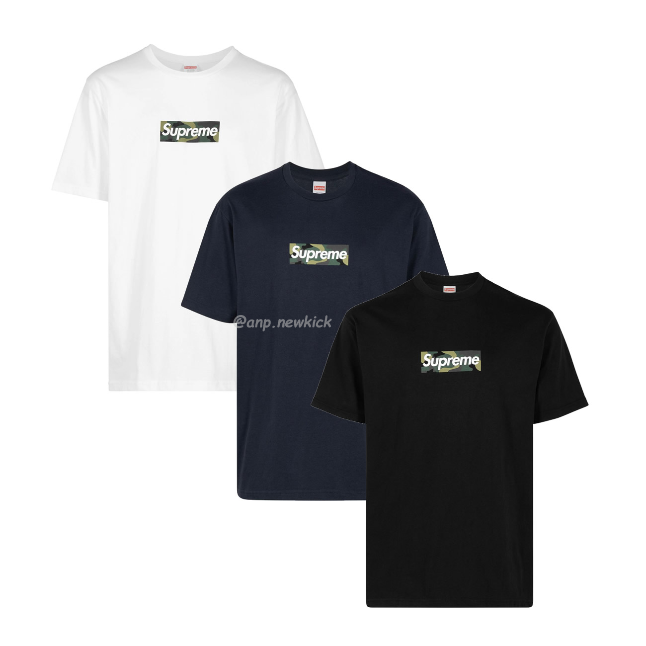 Supreme Box Logo Cotton White Navy Blackt Shirt (1) - www.newkick.vip